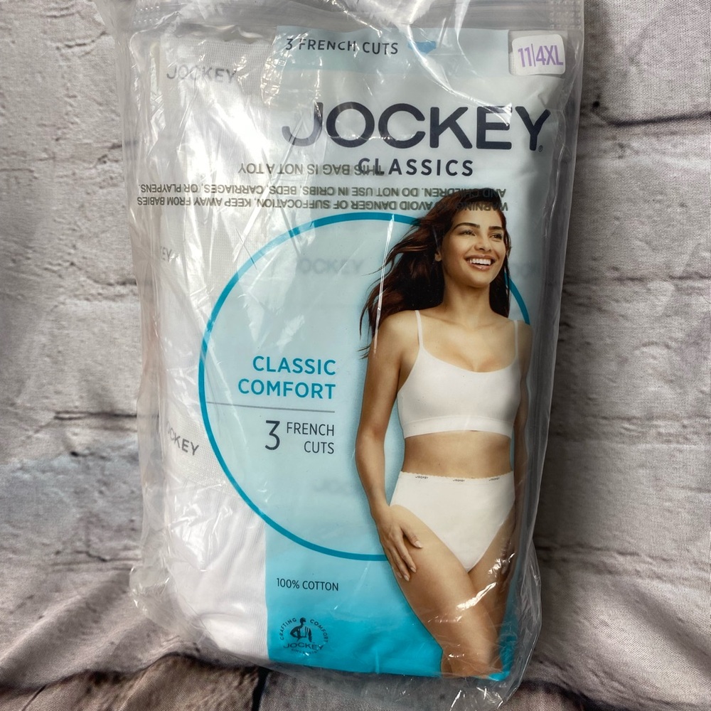 *New* 2 pkgs Jockey French cut white panties, size 4X/11